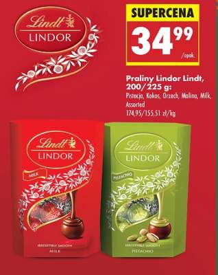 Praliny Lindor Lindt, 200/225 g