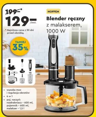 Blender ręczny z malakserem, 1000 W
