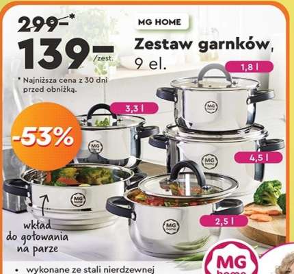 Zestaw garnków, 9 el.