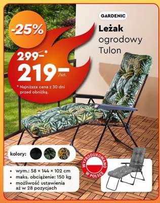 Leżak ogrodowy Tulon
