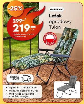 Leżak ogrodowy Tulon