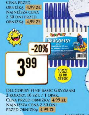 DŁUGOPISY Fine Basic Gryzmaki