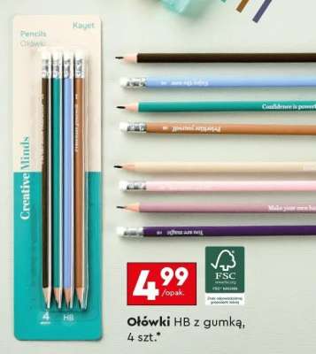 Ołówki HB z gumką, 4 szt.