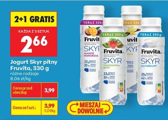 Jogurt Skyr pitny Fruvita, 330 g
