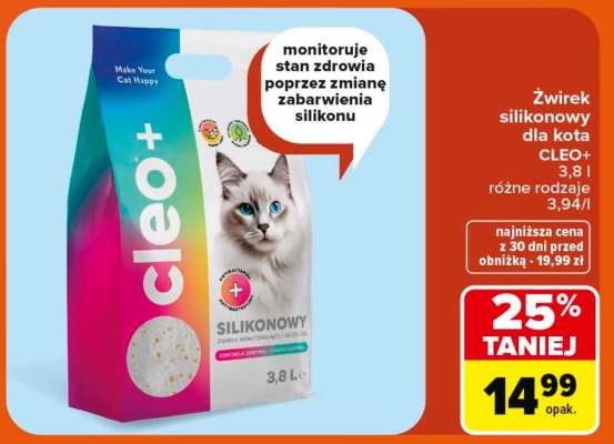 Żwirek silikonowy dla kota CLEO+