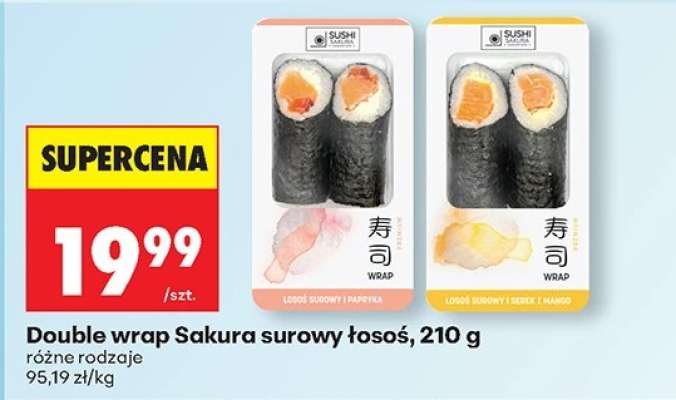 Double wrap Sakura surowy łosoś, 210 g