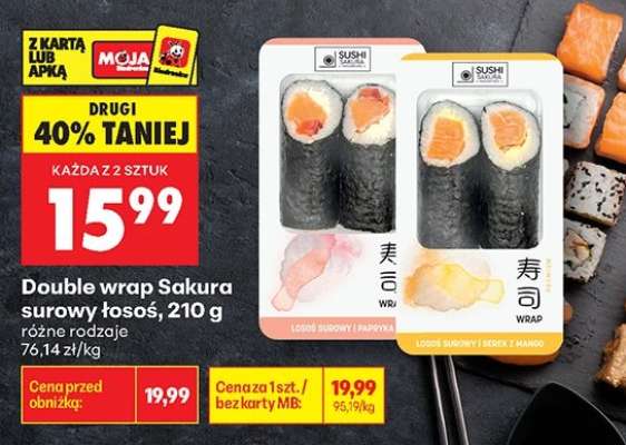 Double wrap Sakura surowy łosoś, 210 g