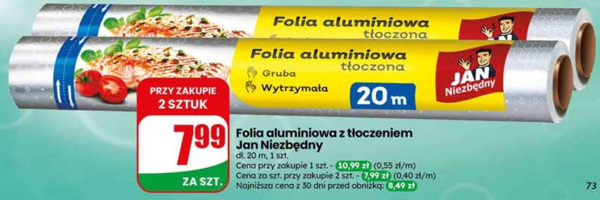 Folia aluminiowa z tłoczeniem Jan Niezbędny