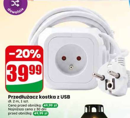 Przedłużacz kostka z USB