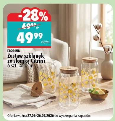 Zestaw szklanek ze słomką Citrini