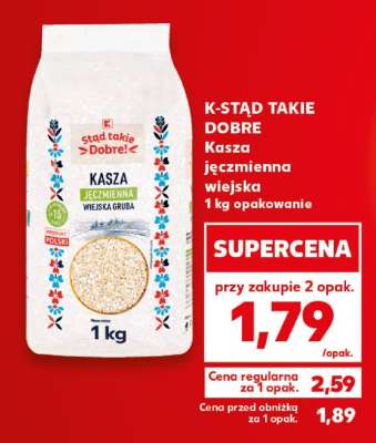 K-STĄD TAKIE DOBRE Kasza jęczmienna wiejska 1 kg opakowanie