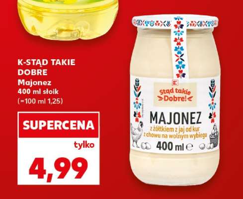 K-STĄD TAKIE DOBRE Majonez 400 ml słoik