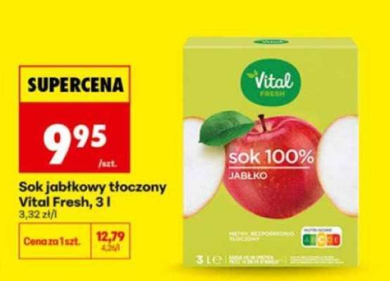 Sok jabłkowy tłoczony Vital Fresh, 3 l