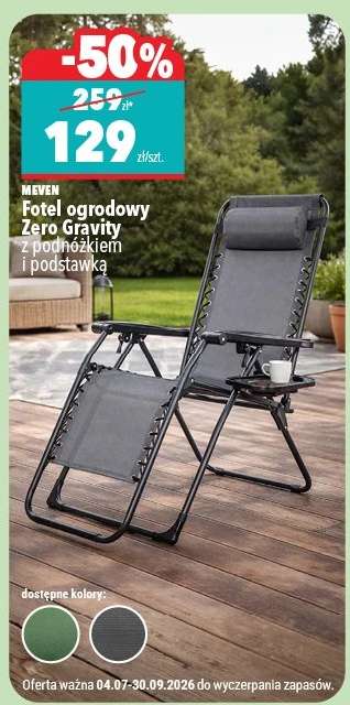 Fotel ogrodowy Zero Gravity