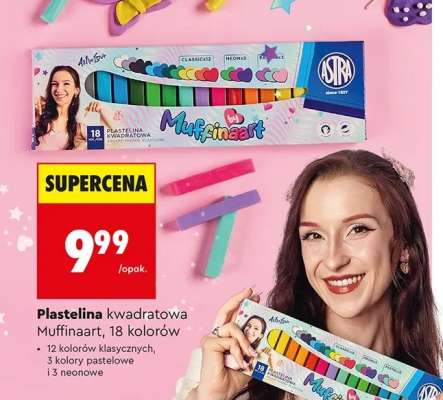 Plastelina kwadratowa Muffinaart, 18 kolorów