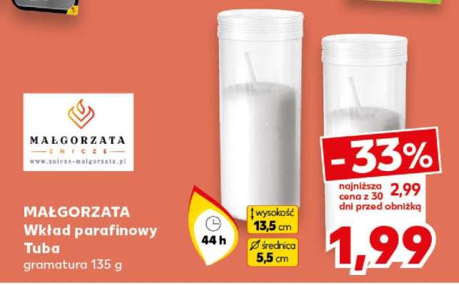 MAŁGORZATA Wkład parafinowy Tuba