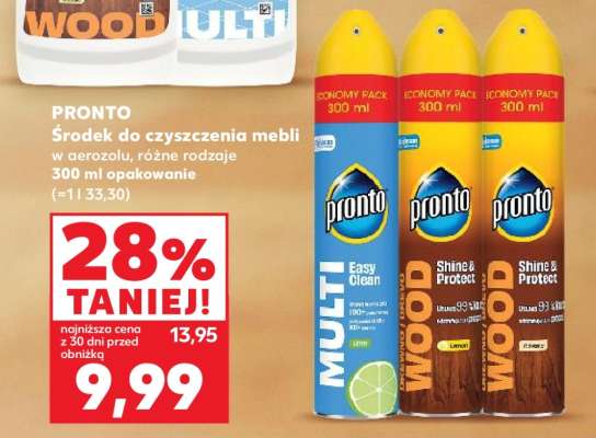PRONTO Środek do czyszczenia mebli w aerozolu, różne rodzaje 300 ml opakowanie