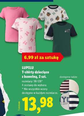 LUPILU T-shirty dziecięce z bawełną, 2 szt.
