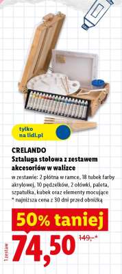 CRELANDO Sztaluga stołowa z zestawem akcesoriów w walizce