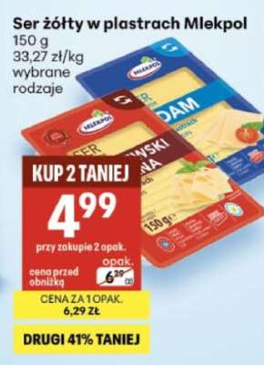 Ser żółty w plastrach Mlekpol