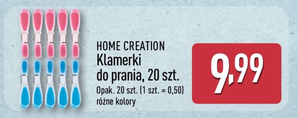 HOME CREATION Klamerki do prania, 20 szt.