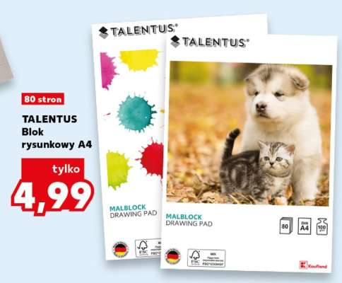 TALENTUS Blok rysunkowy A4