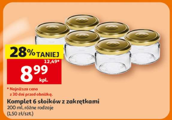 Komplet 6 słoików z zakrętkami