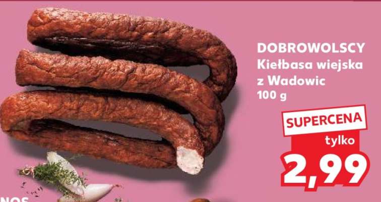 DOBROWOLSCY Kiełbasa wiejska z Wadowic 100 g