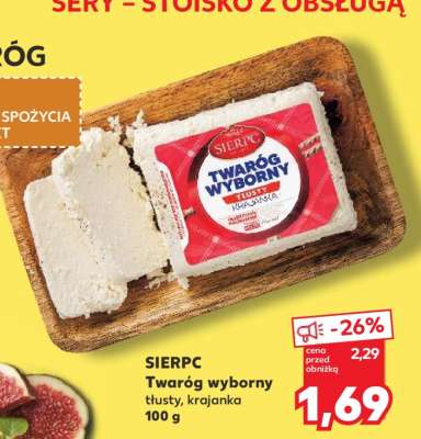 SIERPC Twaróg wyborny tłusty, krajanka 100 g