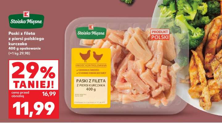 Paski z fileta z piersi polskiego kurczaka 400 g opakowanie