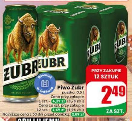Piwo Żubr puszka, 0,5 l