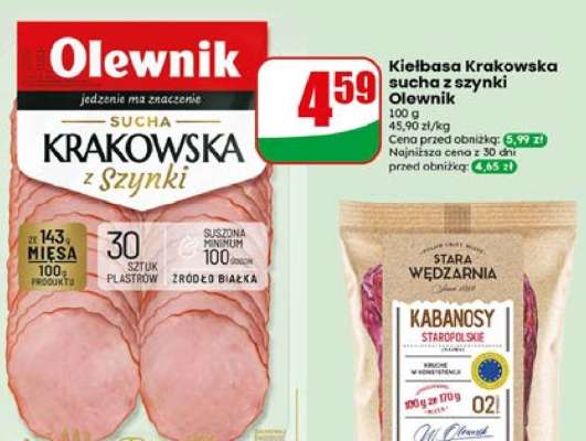 Kiełbasa krakowska sucha z szynki Olewnik