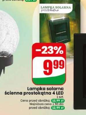 Lampka solarna ścienna prostokątna 4 LED