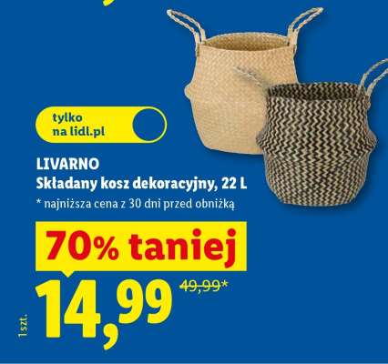 LIVARNO Składany kosz dekoracyjny, 22 L