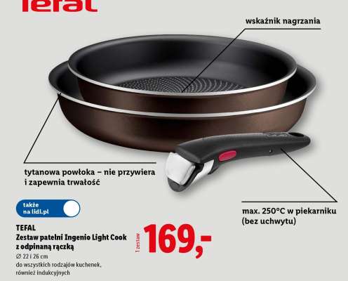 TEFAL Zestaw patelni Ingenio Light Cook z odpinaną rączką