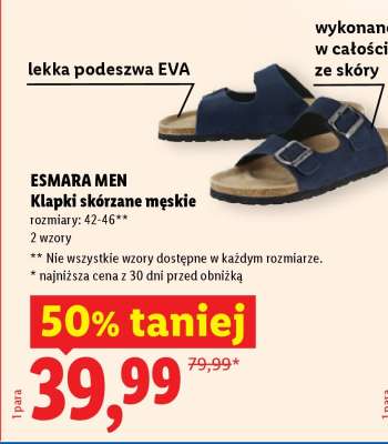 ESMARA MEN Klapki skórzane męskie