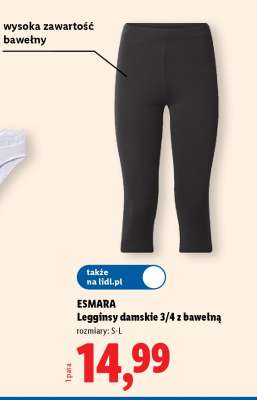 ESMARA Legginsy damskie 3/4 z bawełną