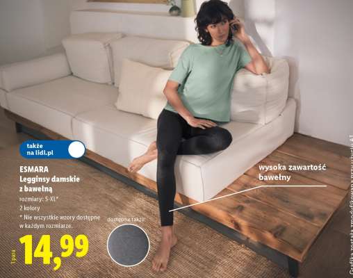 ESMARA Legginsy damskie z bawełną