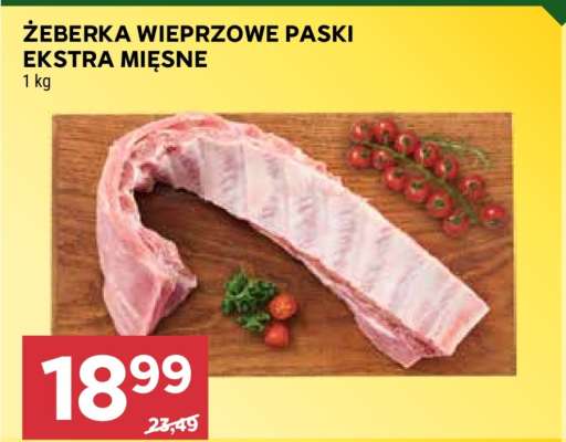 Żeberka wieprzowe paski ekstra mięsne