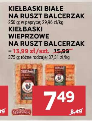 Kiełbaski białe na ruszt Balcerzak