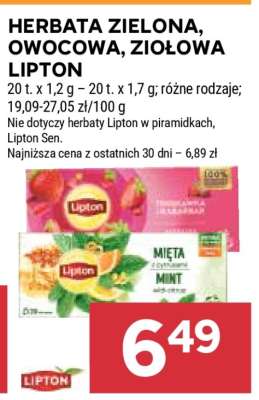 Herbata zielona, owocowa, ziołowa Lipton