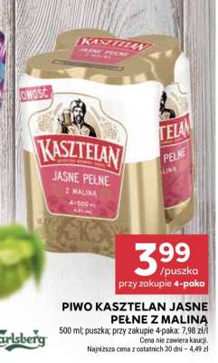 Piwo Kasztelan Jasne Pełne z maliną