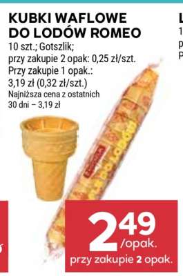 Kubki waflowe do lodów Romeo
