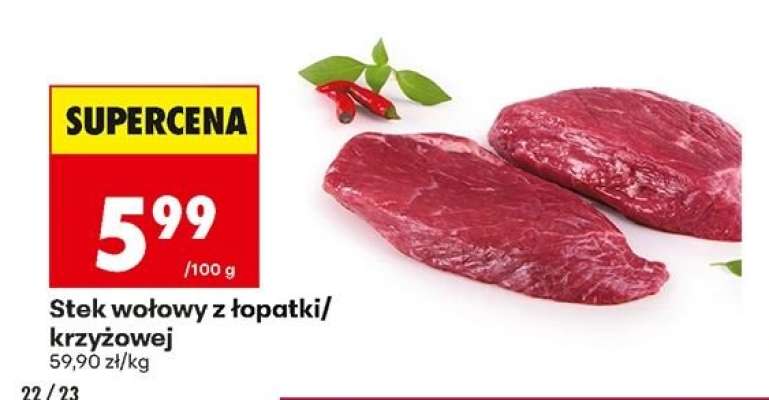 Stek wołowy z łopatki/krzyżowej