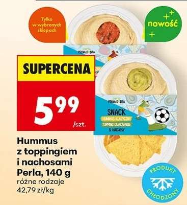 Hummus z toppingiem i nachosami Perla, 140 g