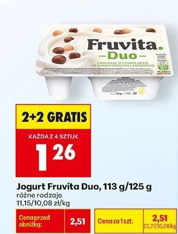 Jogurt Fruvita Duo, 113 g/125 g