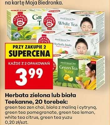 Herbata zielona lub biała Teekanne, 20 torebek