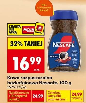 Kawa rozpuszczalna bezkofeinowa Nescafé, 100 g