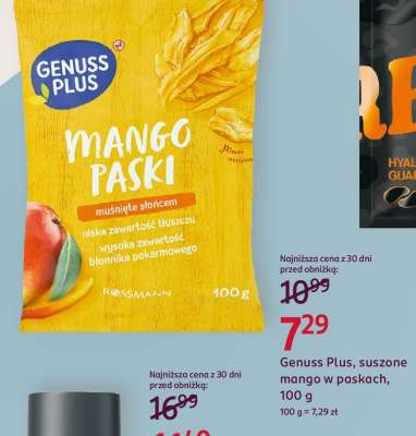 GENUSS PLUS Suszone mango, w paskach