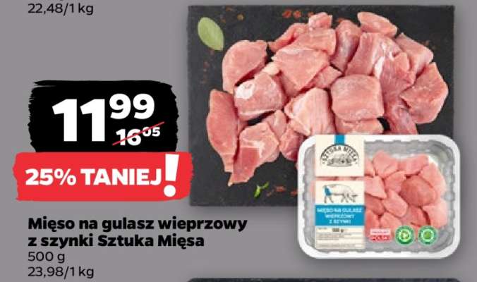 Mięso na gulasz wieprzowy z szynki Sztuka Mięsa